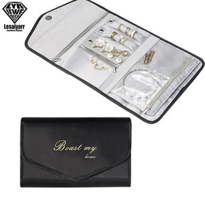 Travel Jewelry Organizer Roll - Rings Necklaces Storage Bag