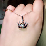 Lovely Crown Pendant Necklace Brilliant Cubic Zirconia