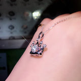 Lovely Crown Pendant Necklace Brilliant Cubic Zirconia