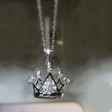 Lovely Crown Pendant Necklace Brilliant Cubic Zirconia