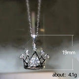 Lovely Crown Pendant Necklace Brilliant Cubic Zirconia