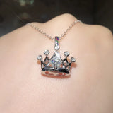 Lovely Crown Pendant Necklace Brilliant Cubic Zirconia