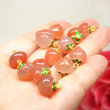 Natural Crystal Stone Peach Pendant Red Agate Necklace