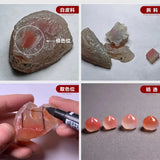 Natural Crystal Stone Peach Pendant Red Agate Necklace
