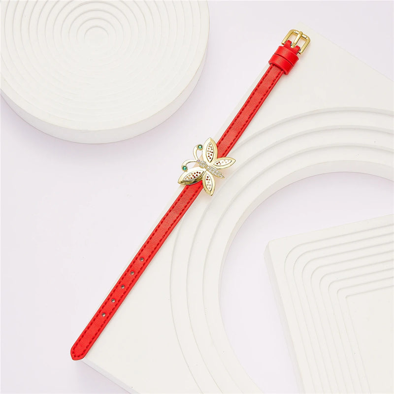 Butterfly Bracelet Women's Leather Jewelry Wedding Party Accessories