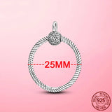 925 Silver Pave O Pendant for Charm Necklace DIY