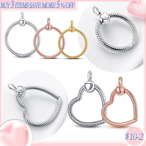 925 Silver Pave O Pendant for Charm Necklace DIY