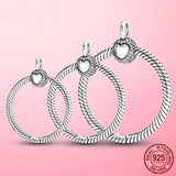 925 Silver Pave O Pendant for Charm Necklace DIY