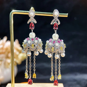925 Silver Baroque Freshwater Pearls Tassel Earrings for Women
