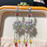 925 Silver Baroque Freshwater Pearls Tassel Earrings for Women