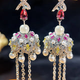 925 Silver Baroque Freshwater Pearls Tassel Earrings for Women
