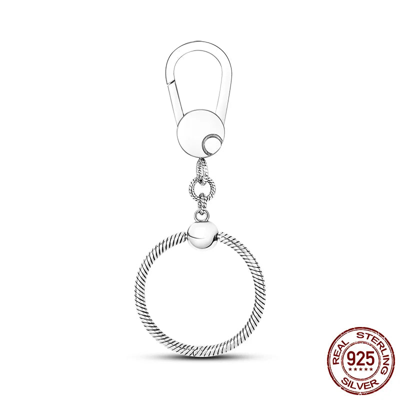 925 Silver Keychain Charm Beads for DIY Charm Jewelry Women Gift