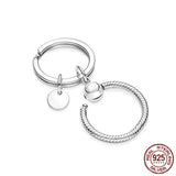 925 Silver Keychain Charm Beads for DIY Charm Jewelry Women Gift