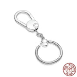925 Silver Keychain Charm Beads for DIY Charm Jewelry Women Gift