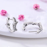 925 Silver Travel Asymmetry Hoop Earrings Gift