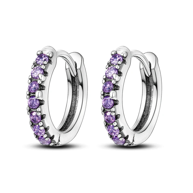 925 Silver Rabbit Carrot Star Moon Circle Hoop Earrings For Women
