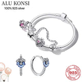 925 Sterling Silver Bracelet Women Snake Chain Bangle Charm DIY Jewelry