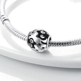Round Heart Pattern Charms Beads For Charm Bracelets