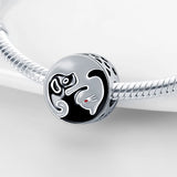 Round Heart Pattern Charms Beads For Charm Bracelets