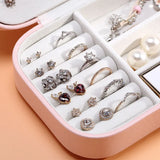 PU Leather Jewelry Box Portable Earring Holder Women Jewellery Display