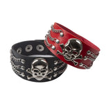 Studded Skull Bracelet Punk Goth Cuff Wristband