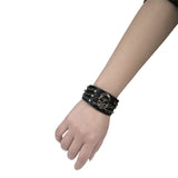 Studded Skull Bracelet Punk Goth Cuff Wristband