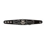 Studded Skull Bracelet Punk Goth Cuff Wristband