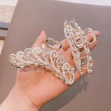 Peacock Metal Hair Clip Headdress Animals Rhinestone Hairpins For Girls