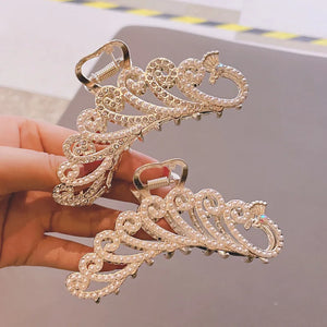 Peacock Metal Hair Clip Headdress Animals Rhinestone Hairpins For Girls