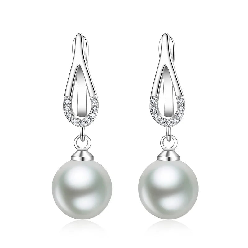 Freshwater Pearl 925 Silver Earrings Wedding Gift