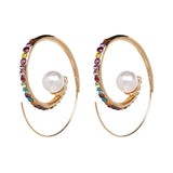 Pearl Hoop Earrings Big Circle Heart Wedding Bridal Jewelry Bijoux