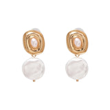 Pearl Hoop Earrings Big Circle Heart Wedding Bridal Jewelry Bijoux
