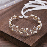 Pearl Rhinestone Wedding Headband Bride Tiara Hair Accessory