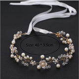 Pearl Rhinestone Wedding Headband Bride Tiara Hair Accessory