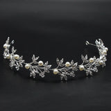 Pearl Rhinestone Wedding Headband Bride Tiara Hair Accessory