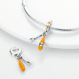 Beer Corkscrew Pendant Charm Bead 925 Sterling Silver