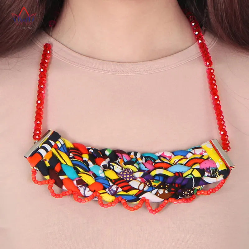 Colorful African Bead Necklace Sailors Knot Jewelry