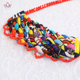 Colorful African Bead Necklace Sailors Knot Jewelry
