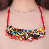 Colorful African Bead Necklace Sailors Knot Jewelry