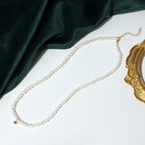 Pearl Heart Choker Necklace for Women