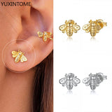 925 Silver Butterfly Bee Insect Hoop Earrings Jewelry