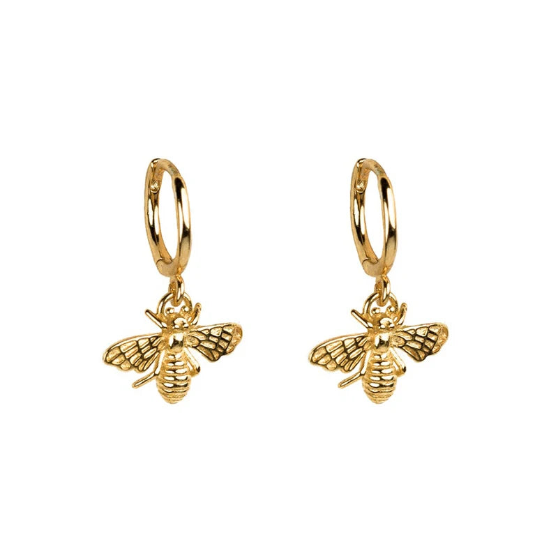 925 Silver Butterfly Bee Insect Hoop Earrings Jewelry