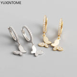 925 Silver Butterfly Bee Insect Hoop Earrings Jewelry