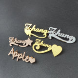 Customized Women Name Brooch Stainless Steel Nameplate Lapel Badges