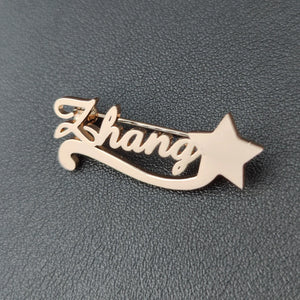 Customized Women Name Brooch Stainless Steel Nameplate Lapel Badges