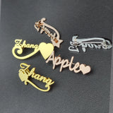 Customized Women Name Brooch Stainless Steel Nameplate Lapel Badges