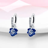 925 Silver Pink Heart Pave Zircon Earrings for Women