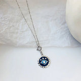 Zircon Evil Eye Pendant Necklace 925 Silver Women Jewelry