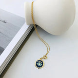 Zircon Evil Eye Pendant Necklace 925 Silver Women Jewelry