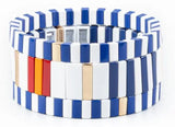 Rainbow Enamel Tile Beaded Bracelet for Women